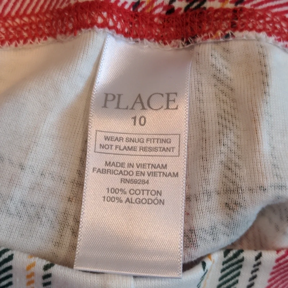 The Children's Place Red and Green Plaid Christmas Pajama Pants size 10